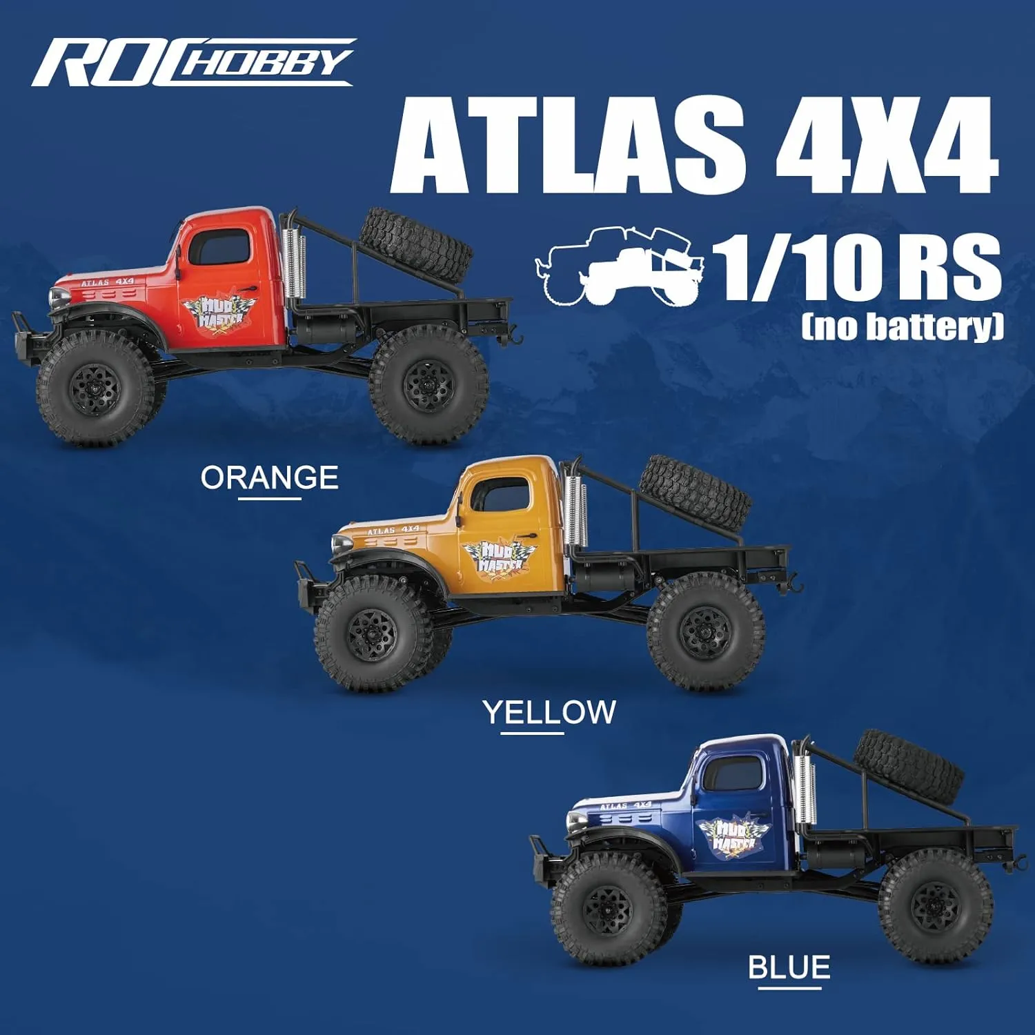 Rochobby 1/10 Atlas Ready Set RC Crawler RC Truck 4X4 with Lighting, 2.4GHz Radio,Ball Bearing, Metal-Gear kinglet coefficient granite colonizer Afghanistan Full,4 Link Suspension,Rapid Separation Car Body for Adult and Kids Red Fms 