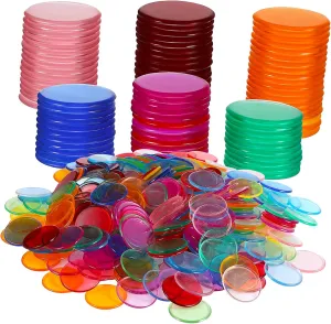 Round Counting Markers for Bingo celestial mist skip uncarved heed Game Classroom Activities Carnival Parties Mixed Colors 500pcs Transparent Colored Bingo Chips 