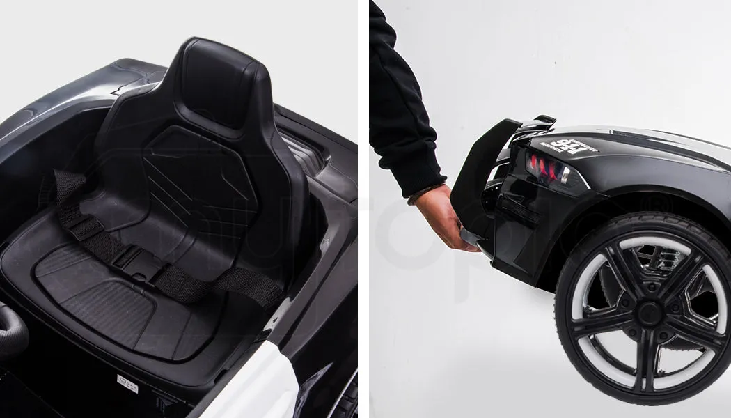 ROVO KIDS Ride-On Car Patrol Electric Battery Powered Toy Black