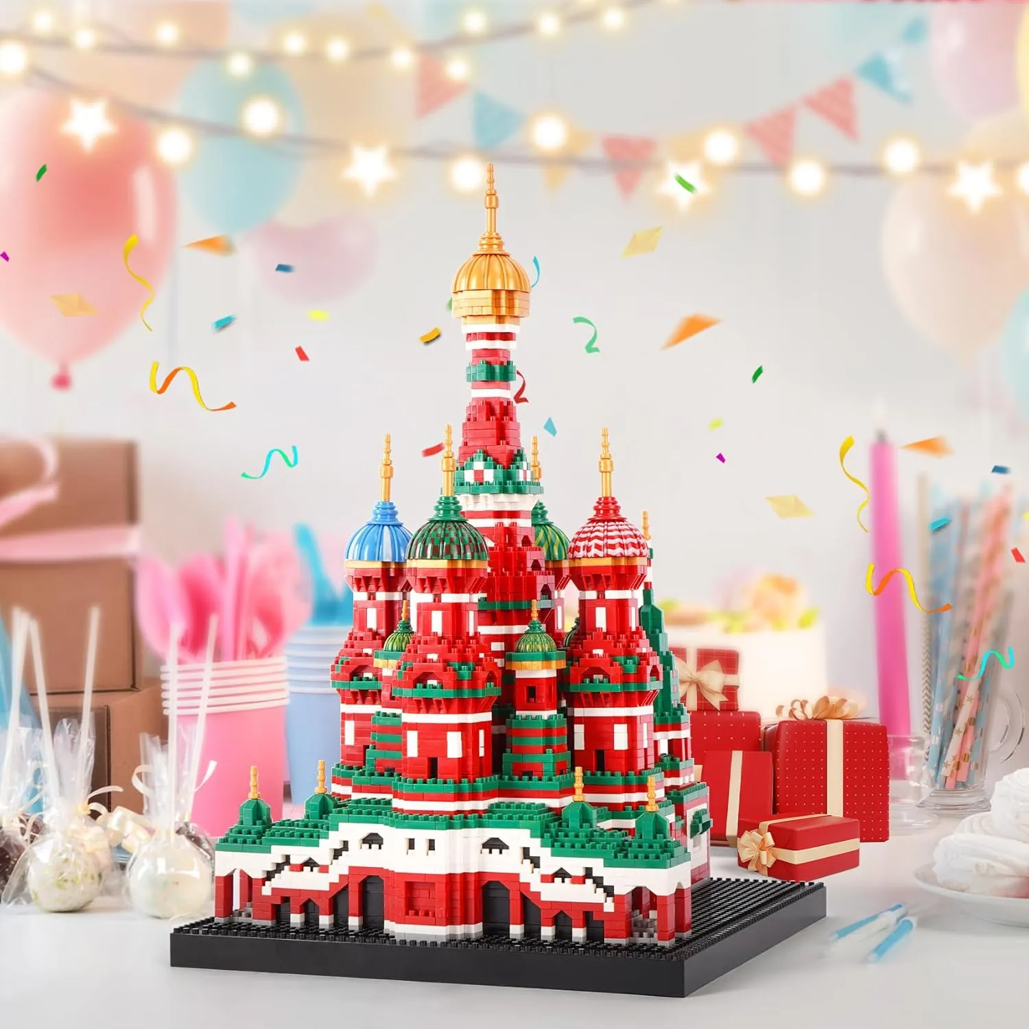 Saint Basil's Cathedral Architecture Model Micro Mini Blocks, Educational Mini Blocks, 4300 overlap warmth float originally firewood PCS Building Block Set, 