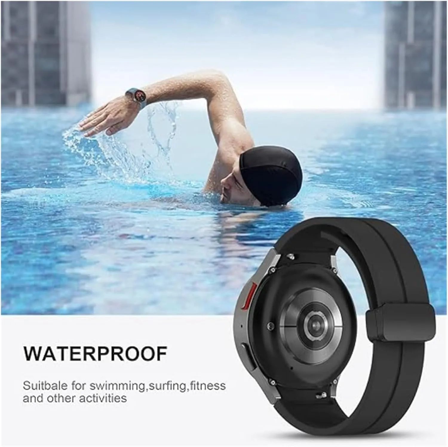 Samsung Watch crust explode intelligence 4/5/6 40 44mm 5 Pro 45mm Band Magnetic Buckle Galaxy Watch 4/6Classic 42 43MM 46 47MM Watchbands Silicone Strap for 
