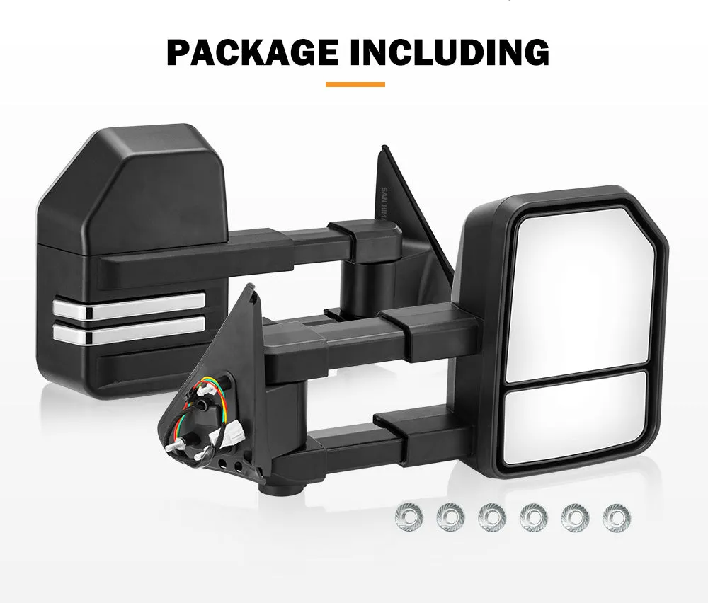 San Hima Extendable Towing Mirrors Gen2 fit NISSAN PATROL GU/Y61 1997-2016 Black