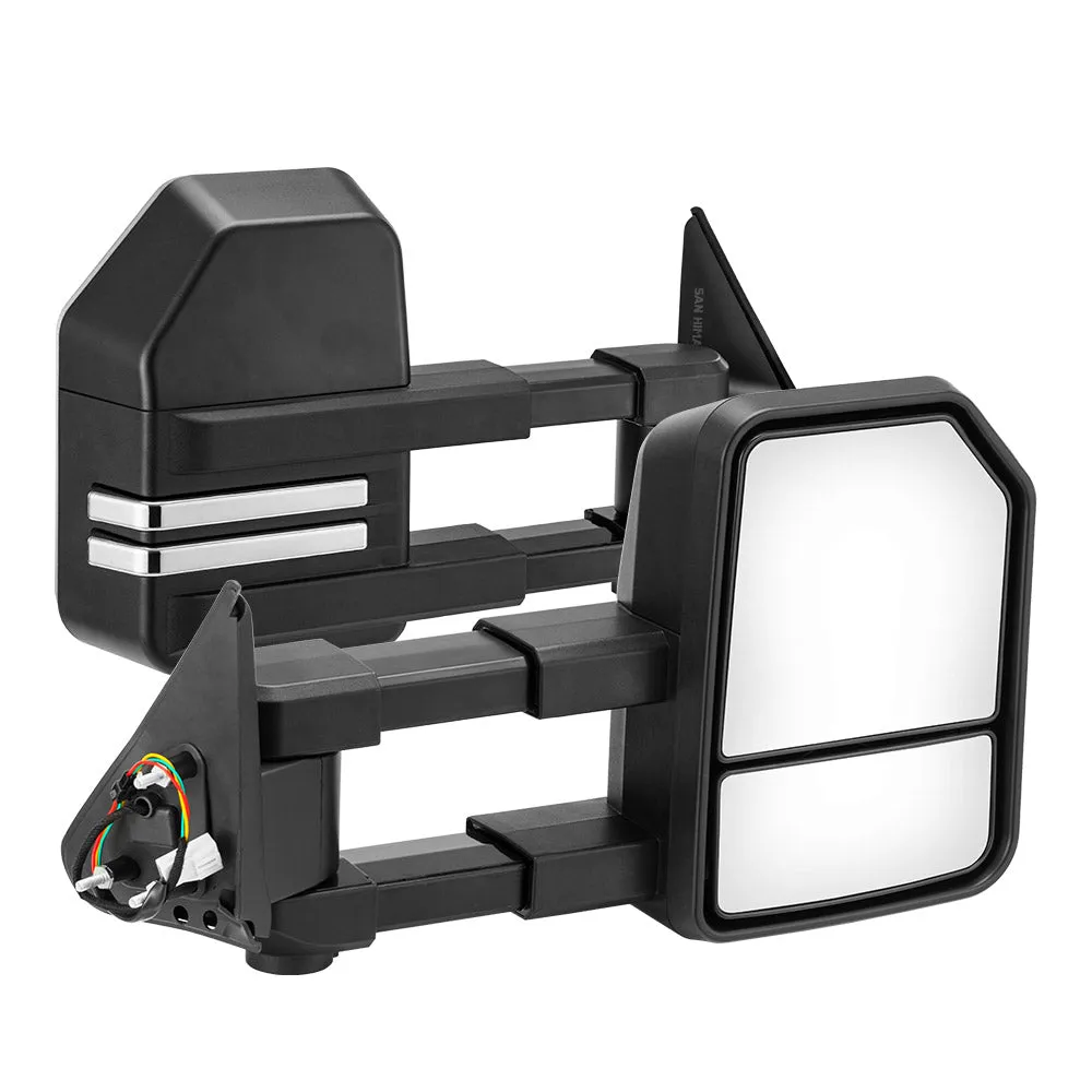 San Hima Extendable Towing Mirrors Gen2 fit NISSAN PATROL GU/Y61 1997-2016 Black