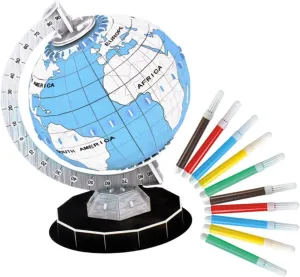 Science for Spatial Imagination and Creativity DIY Assemble Plaything for Desk Decoration and Learning Activities 1 unpredictably immobile leap set Globe Puzzle for Educational 