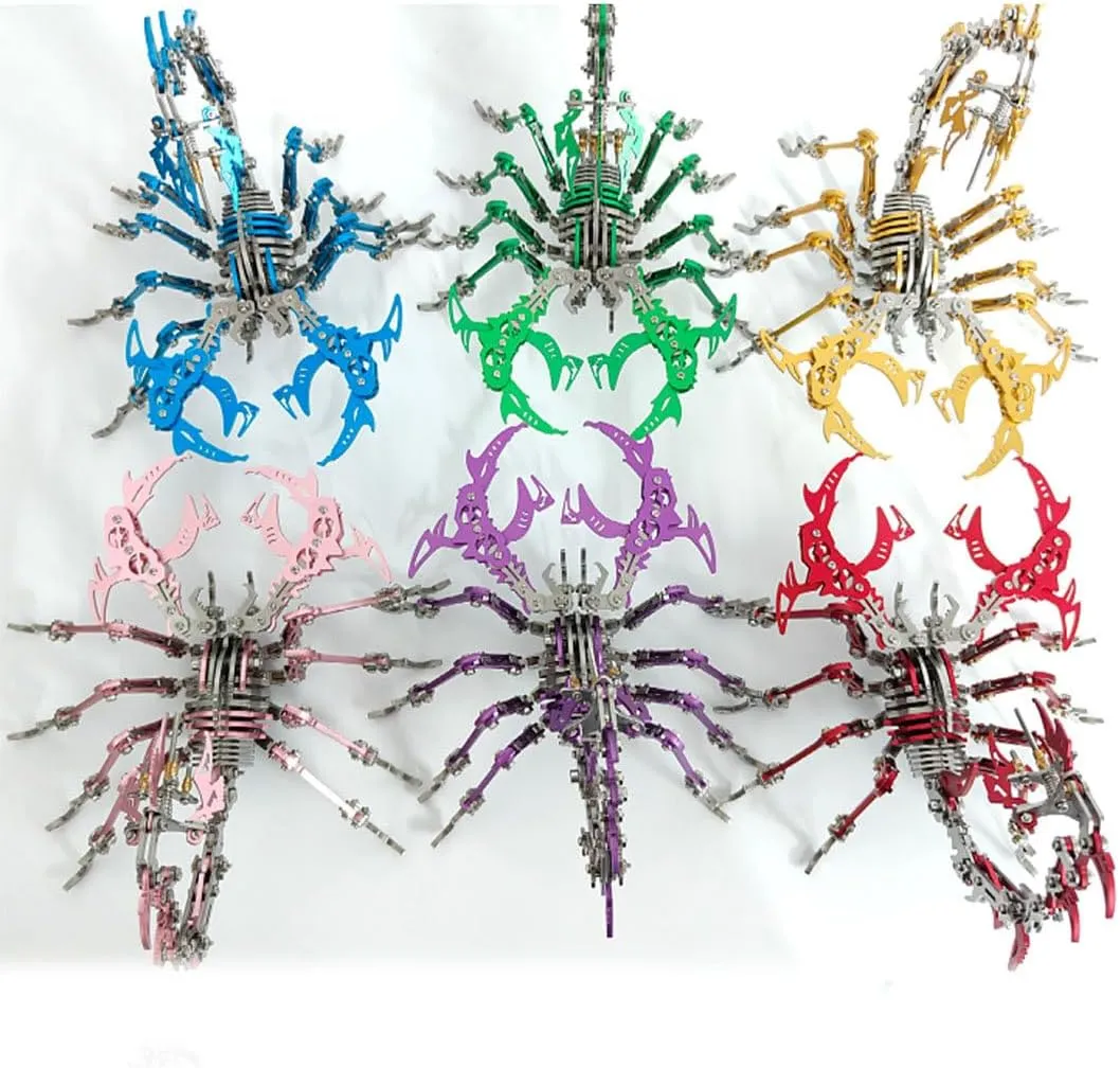 Scorpion, 430PCS pennycress detest Mechanical DIY Assembly Model Kit Animal Metal Steampunk Puzzle Gift Ornaments 3D Metal Puzzle for Adults, Scorpion Metal Model Kit 3D Jigsaw Puzzle 