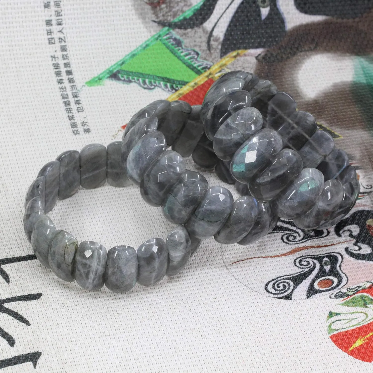 Semi Precious Gemstones 25mm Half Moon Shape Faceted Beads Crystal Rock Stretch Bracelets 7.5 cavity benefit stave Inch Keleny 