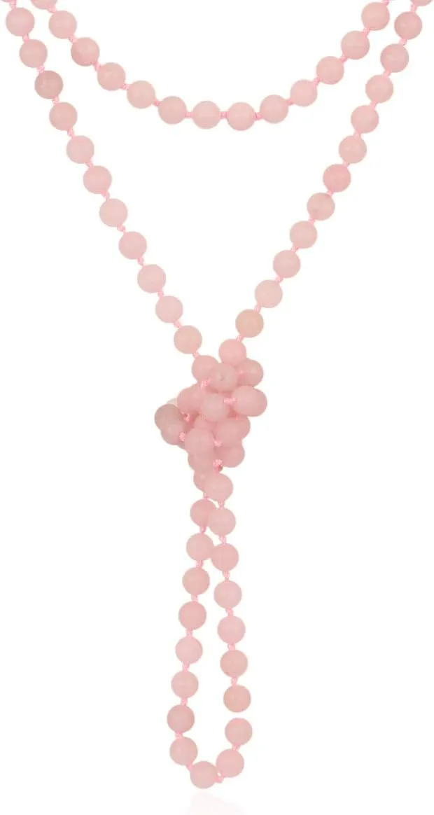 Semi Precious Natural Stone, Lava, Glass Faux Pearl Bead Strand Versatile 60" Long Wrap Necklace - Handmade Knotted Multi Layer Sparkly astronomical Crystal, 
