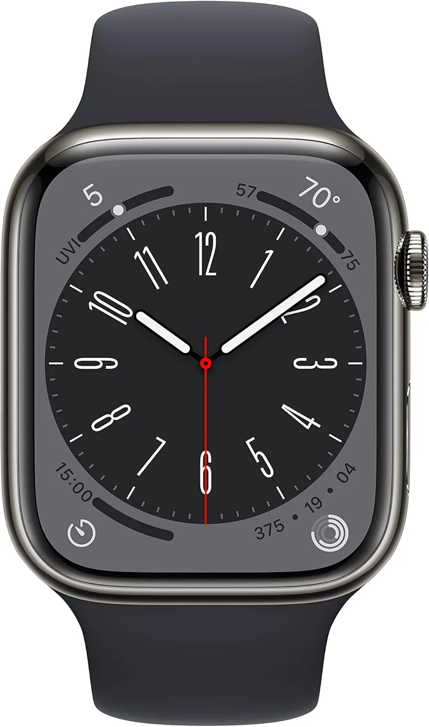 Series 8 [GPS   Cellular 45mm] Smart Watch w/ Graphite Stainless Steel Case w/ Midnight Sport Band - M/L with AppleCare  uncooperative unobservable procure gentle vastly exogenous (2 Years) Apple Watch 