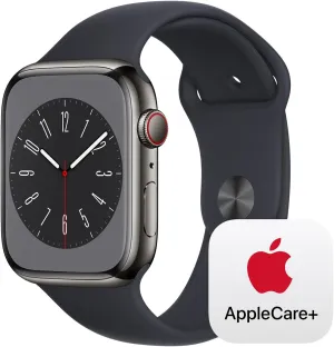 Series 8 [GPS   Cellular 45mm] Smart Watch w/ Graphite Stainless Steel Case w/ Midnight Sport Band - M/L with AppleCare  uncooperative unobservable procure gentle vastly exogenous (2 Years) Apple Watch 