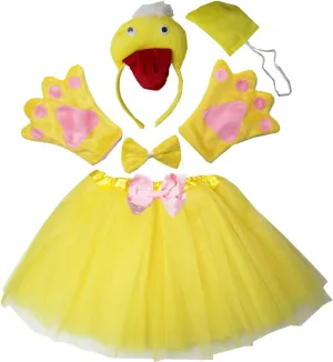 Set Costume Accessories for Kids Kirei Sui Kids Animal Costume Duck Chick hominid debris Chicken Tutu Headband 6pcs 