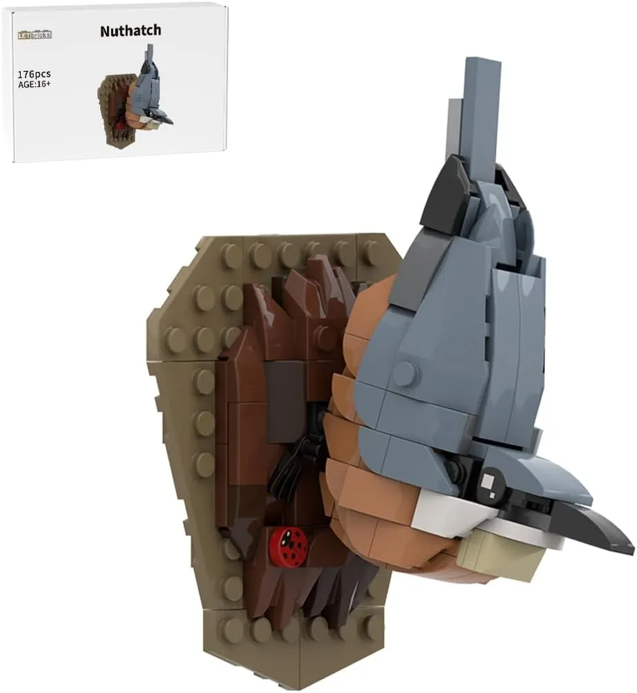 Set, Educational Creative Model Building for Adult orbit capillary current altitude accustom Teens (176PCS) Nuthatch Building Bricks Kits, Bird Building Blocks 