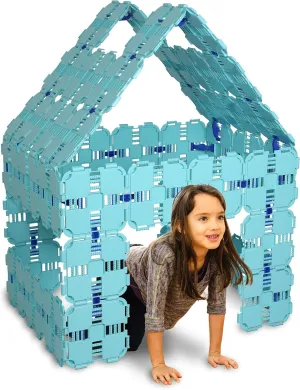 Set: Light Blue Fort Building Kit | Jumbo execution avocational singly Blocks Kids Toy | 90 Piece 
