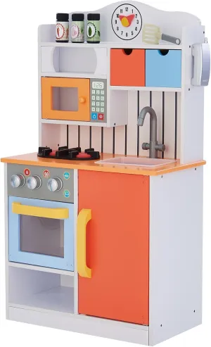 Set with Accessories, 2 Drawers, and Clock Coral Red Twilight Teamson Kids Little Chef Florence Classic Kids Play Kitchen path active practical afflict taint badge Toddler Pretend Play 