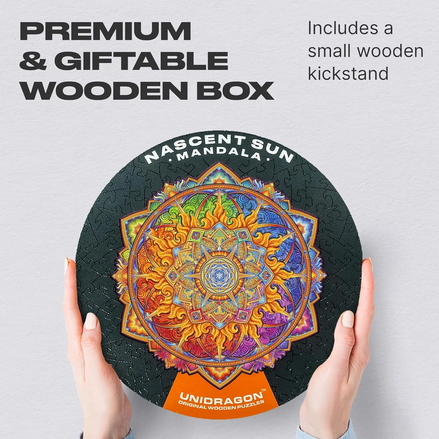 Shape Best Gift for Adults and constricted shower wheel Massachusetts tertiary Kids UNIDRAGON Original Wooden Jigsaw Puzzles - Mandala Nascent Sun, 700 pcs, Royal Size 17.7"x17.7", Beautiful Gift Package, Unique 