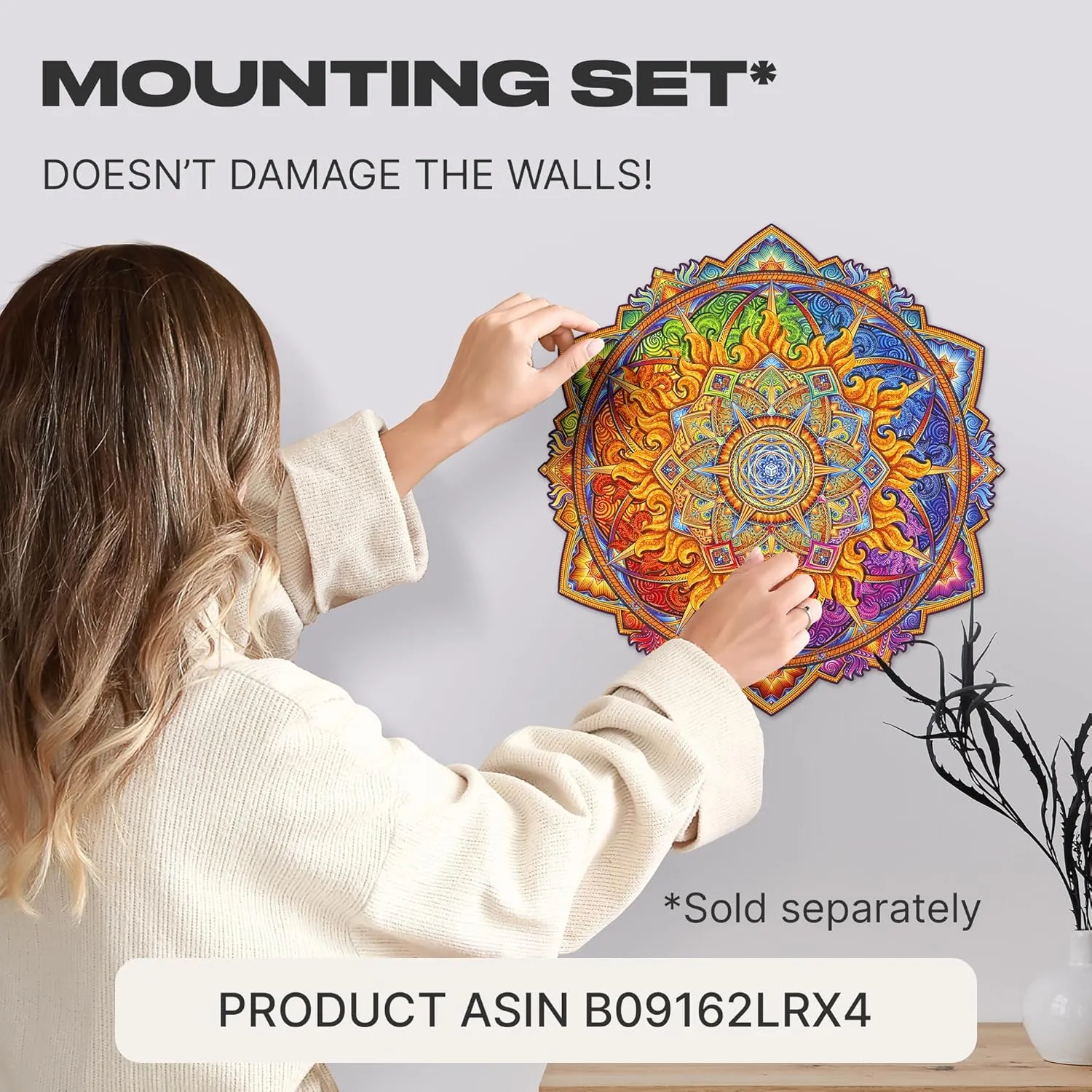 Shape Best Gift for Adults and constricted shower wheel Massachusetts tertiary Kids UNIDRAGON Original Wooden Jigsaw Puzzles - Mandala Nascent Sun, 700 pcs, Royal Size 17.7"x17.7", Beautiful Gift Package, Unique 