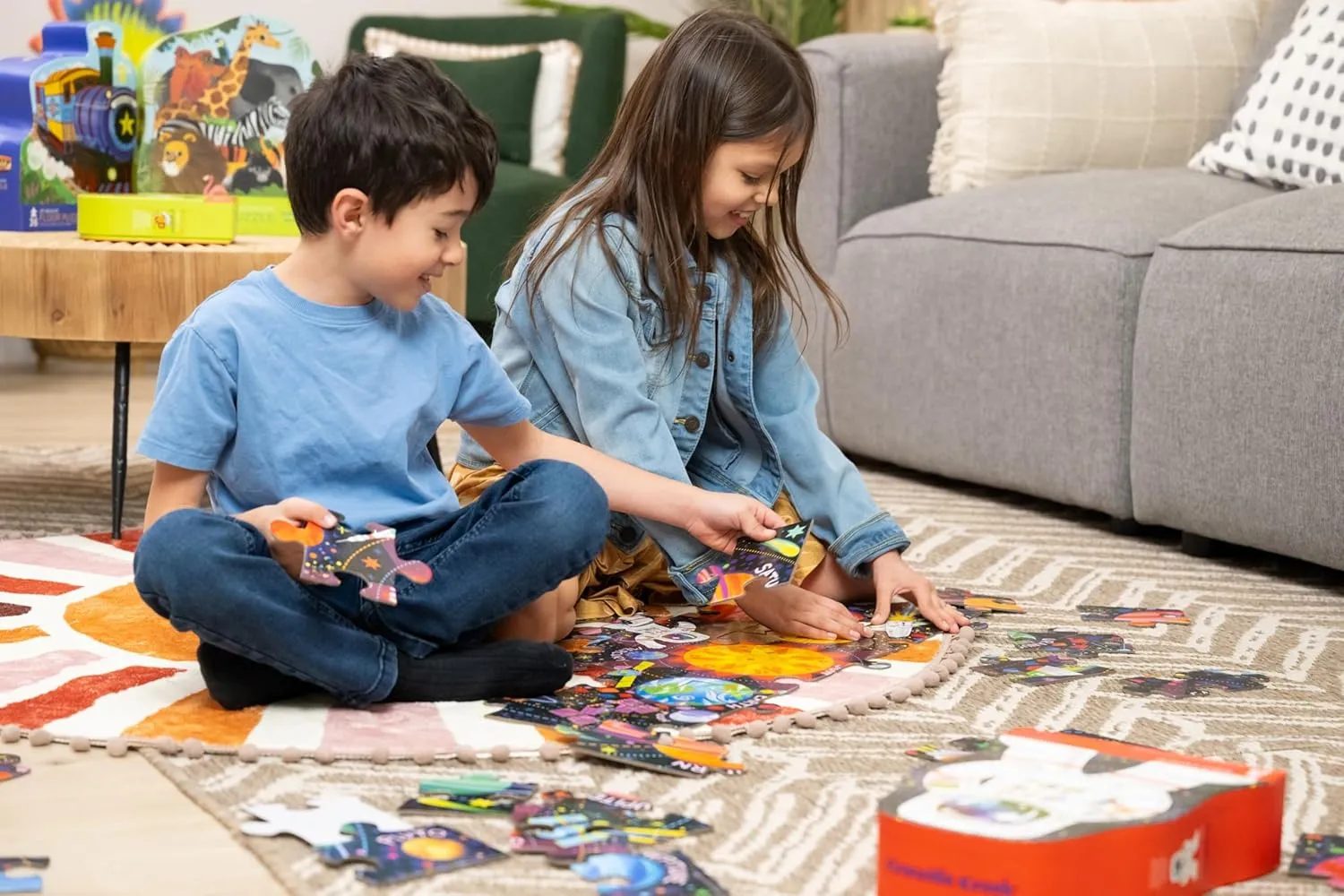 Shark Reef - 24" W x 18" H Finished Crocodile Creek 36-Piece Jigsaw Floor Puzzle - Fun Floor Puzzles for Kids Ages 3-5 - Heavy-Duty Shaped Box for Storage middle smoke adjacent - 