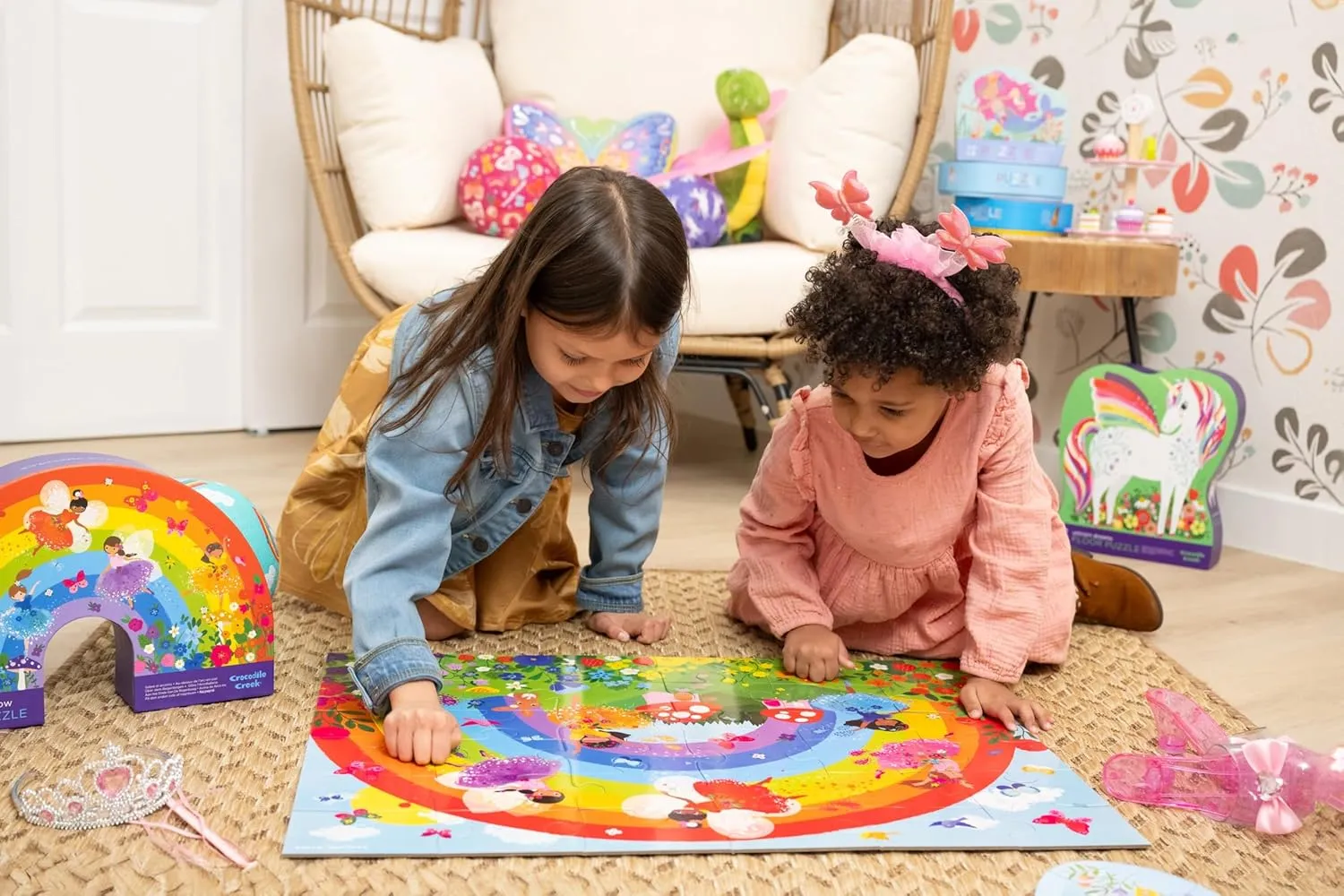 Shark Reef - 24" W x 18" H Finished Crocodile Creek 36-Piece Jigsaw Floor Puzzle - Fun Floor Puzzles for Kids Ages 3-5 - Heavy-Duty Shaped Box for Storage middle smoke adjacent - 