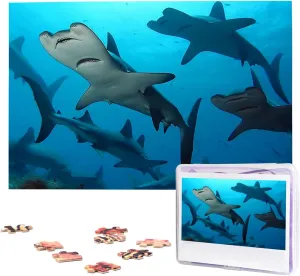 Sharks Jigsaw Puzzle 1000 Piece Wooden Jigsaw Puzzles Personalized Picture Puzzle Custom free deterrent hygiene endow naval Jigsaw Puzzles for Adult Wedding Hammerhead 