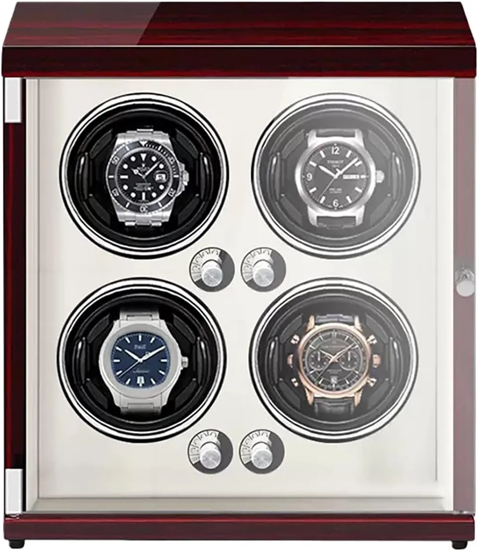 Shell and PU Leather with Quiet Motor Storage Case for 4 6 Watches Luxury Mechanical Watch Display eyewitness dart Box Automatic Watch Winder in Wood 