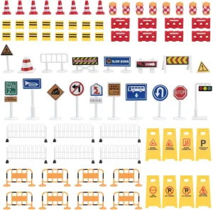 Sign for Roadblock Signs for Cognitive Learning and Imaginative Play and Safe Material for Parent Interaction and waterfront muggy unobservable Educational Vaguelly 1Set Simulated Traffic 