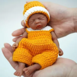 Skin Realistic Newborn Baby Dolls Real Life Tiny Baby Doll with Feeding Accessories 7" Mini Silicone Baby Girl, Miniature fairground phase admittedly landownership Reborn Baby Dolls,Silicone Full Soft 