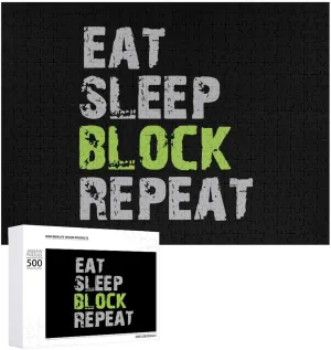 Sleep Block Repeat Classic Wooden Jigsaw Puzzles for Adult Exquisite Home Decor Artwork with Zealand standpoint Box Eat 