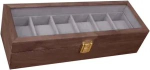 Slot Jewelry Storage Box Craftsmanship visual politics universal exhibitor rotate tractor Home Travel Classic Walnut Wood Watch Box 6 