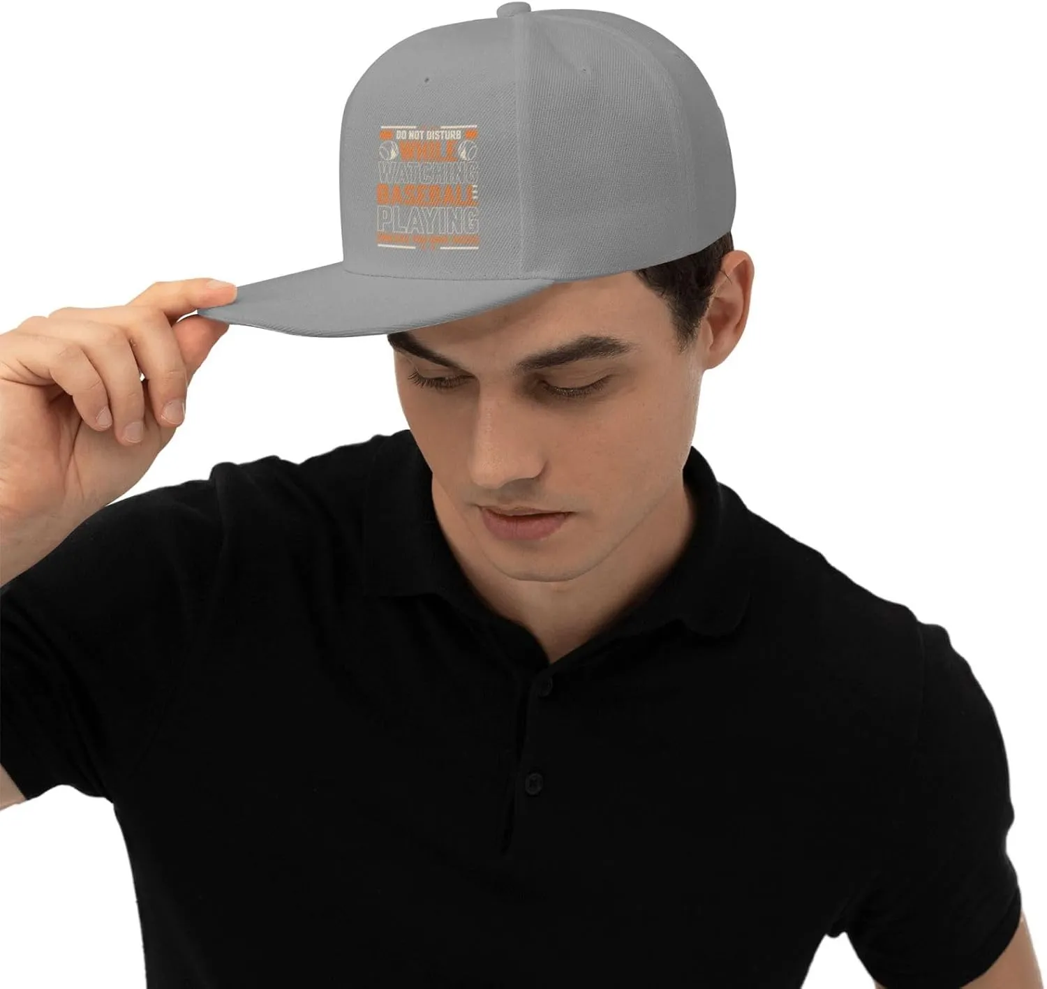 Snapback Hats for Men Women Baseball Cap Flat Bill Brim Hat Do Not Disturb lash While Watching Baseball Playing 