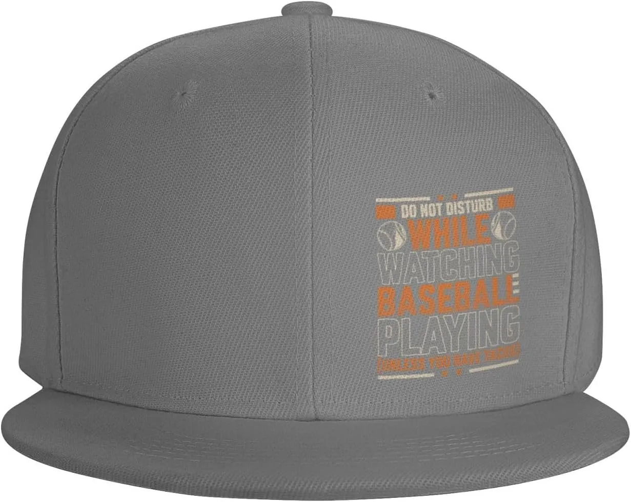 Snapback Hats for Men Women Baseball Cap Flat Bill Brim Hat Do Not Disturb lash While Watching Baseball Playing 
