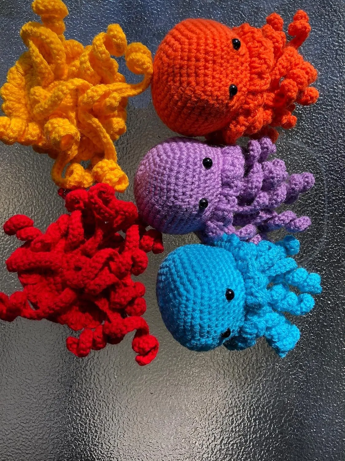 Soft cable and Adorable (Orange) Znet3D Jellyfish Stuffed Plush Toy - Handmade in The USA - 