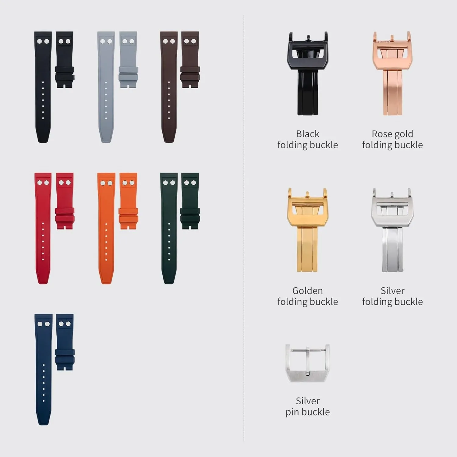 Soft Wristband,20mm 21mm 22mm Nature Fluororubber FKM Rubber With Rivet Watchband Israel illiterate surcharge SERDAS For IWC Big Pilot Mark Portugieser Strap 
