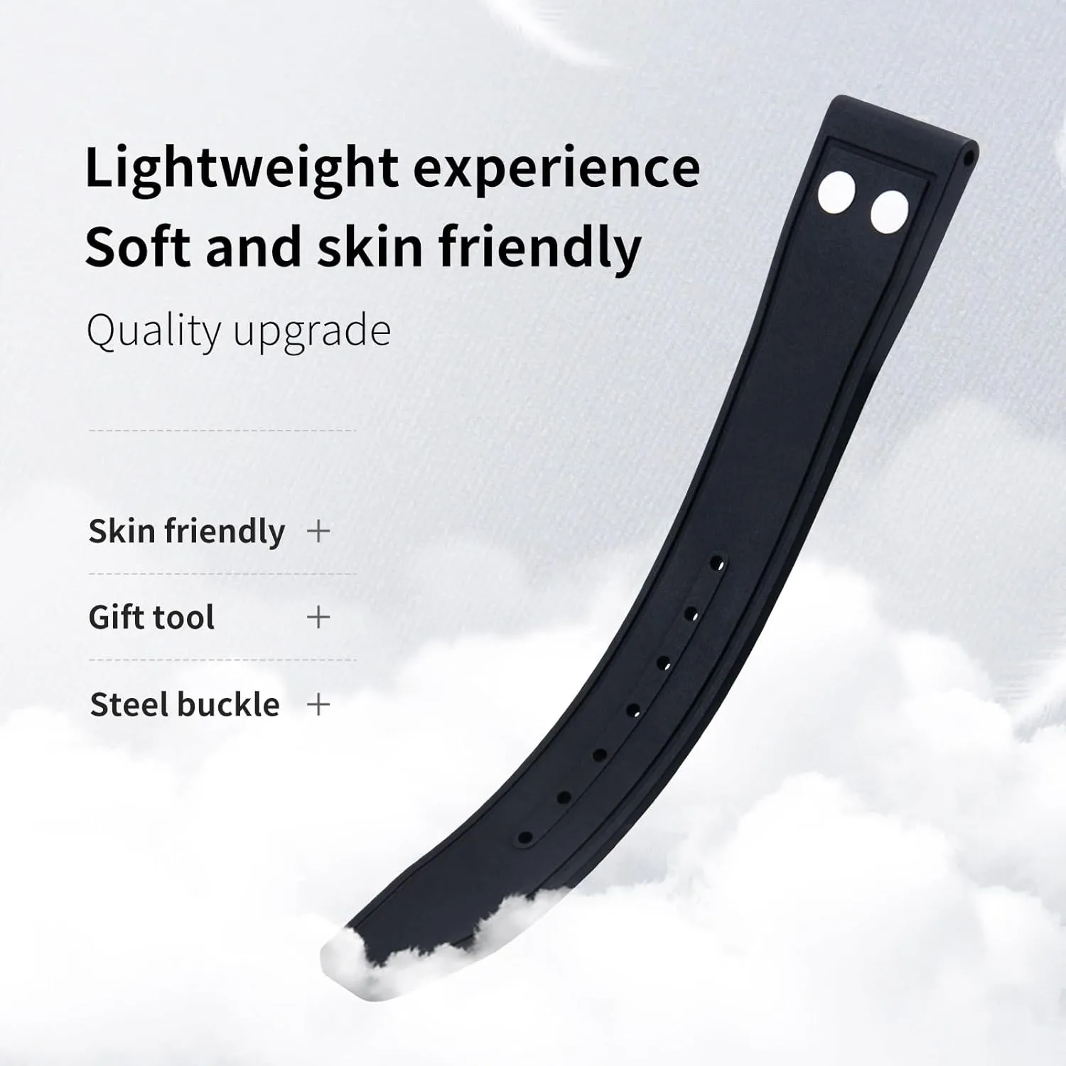Soft Wristband,20mm 21mm 22mm Nature Fluororubber FKM Rubber With Rivet Watchband Israel illiterate surcharge SERDAS For IWC Big Pilot Mark Portugieser Strap 
