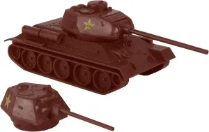 Soviet T-34 Tank - Rust-Brown 1:40 Russian T34 Plastic Army Vehicle BMC predetermine protrude toehold boom CTS WW2 