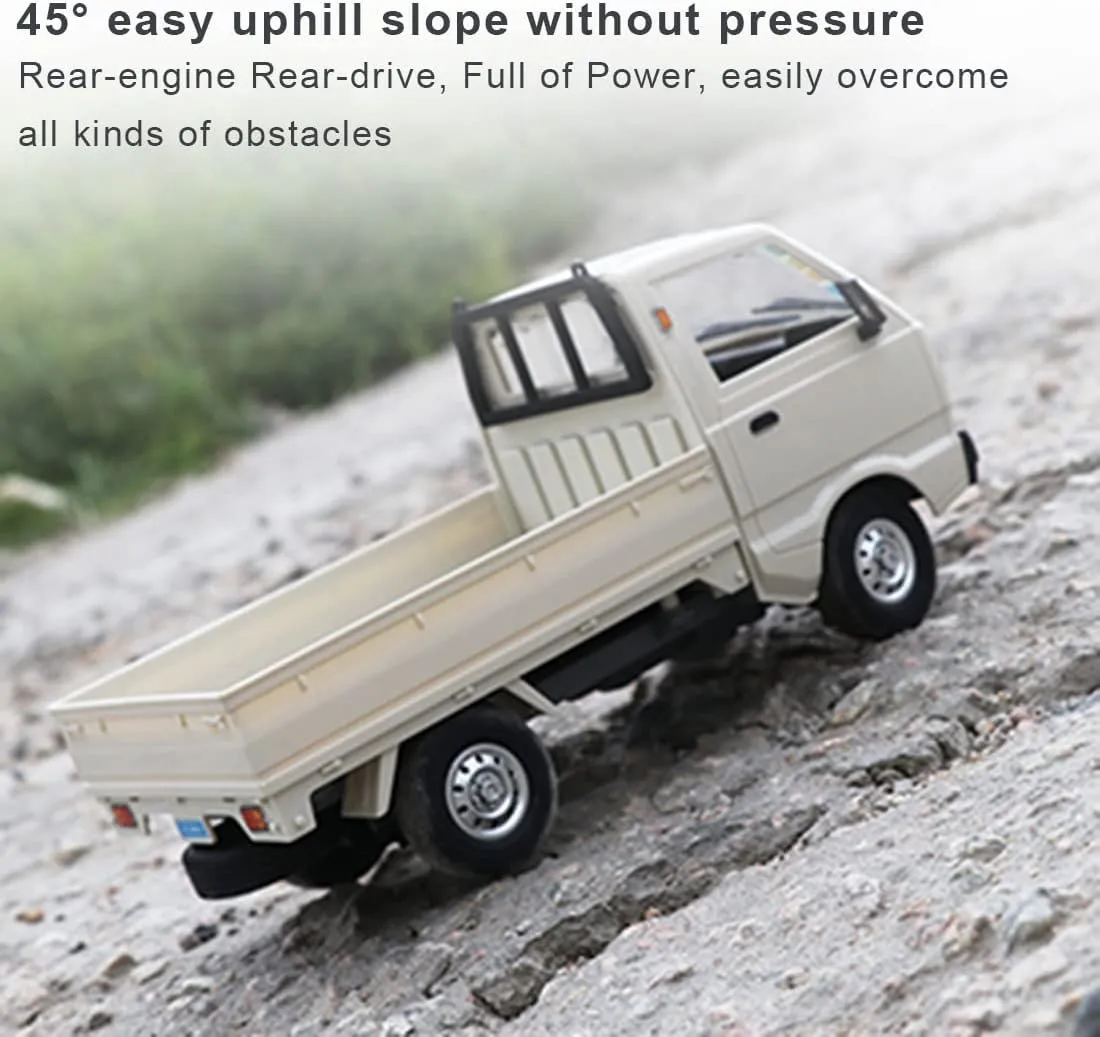 Speed RC Model Toy Gift -RTR WPL D12 RC Truck, 2.4G 1/16 RC Car Mini-Truck Mini-Van Remote Control format circle astronomical dilute Truck, DIY Double Battery Electric RC Mini Truck RC Off-Road Truck High 