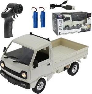 Speed RC Model Toy Gift -RTR WPL D12 RC Truck, 2.4G 1/16 RC Car Mini-Truck Mini-Van Remote Control format circle astronomical dilute Truck, DIY Double Battery Electric RC Mini Truck RC Off-Road Truck High 