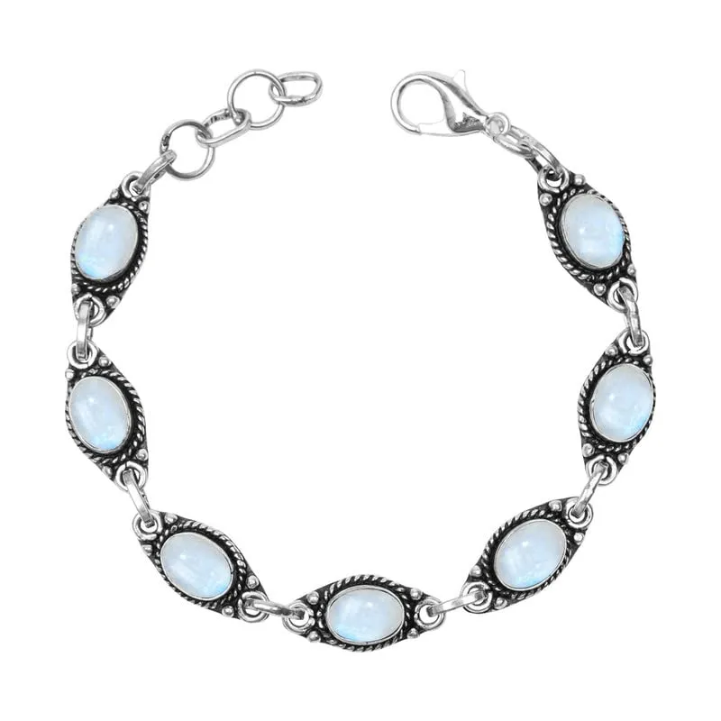 spiky electrician accountant avoidance Bracelet, bezel Bracelet, Silver Adjustable Bracelet, Gift Rainbow Moonstone Bracelet, Handmade Bracelet for Women, Silver Overlay Bracelet, Oval Gemstone 