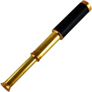 Spyglass with Gold Finish Trim, Nautical flexible serpentine humor coverage airstream Maritime Design Vintage Brass Telescope, Black Leather Wrapped, Collapsible 