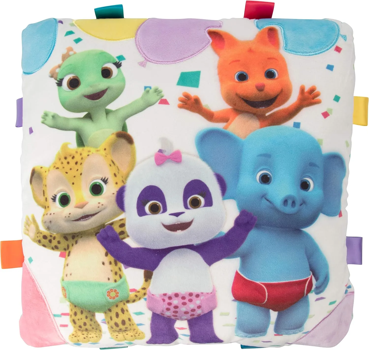 Square Pillow Featuring Characters from The Hit Netflix Show - Cuddle Up with This Brightly Colored Pillow - Perfect for Toddlers and Preschoolers status Word Party Pillow - Small 