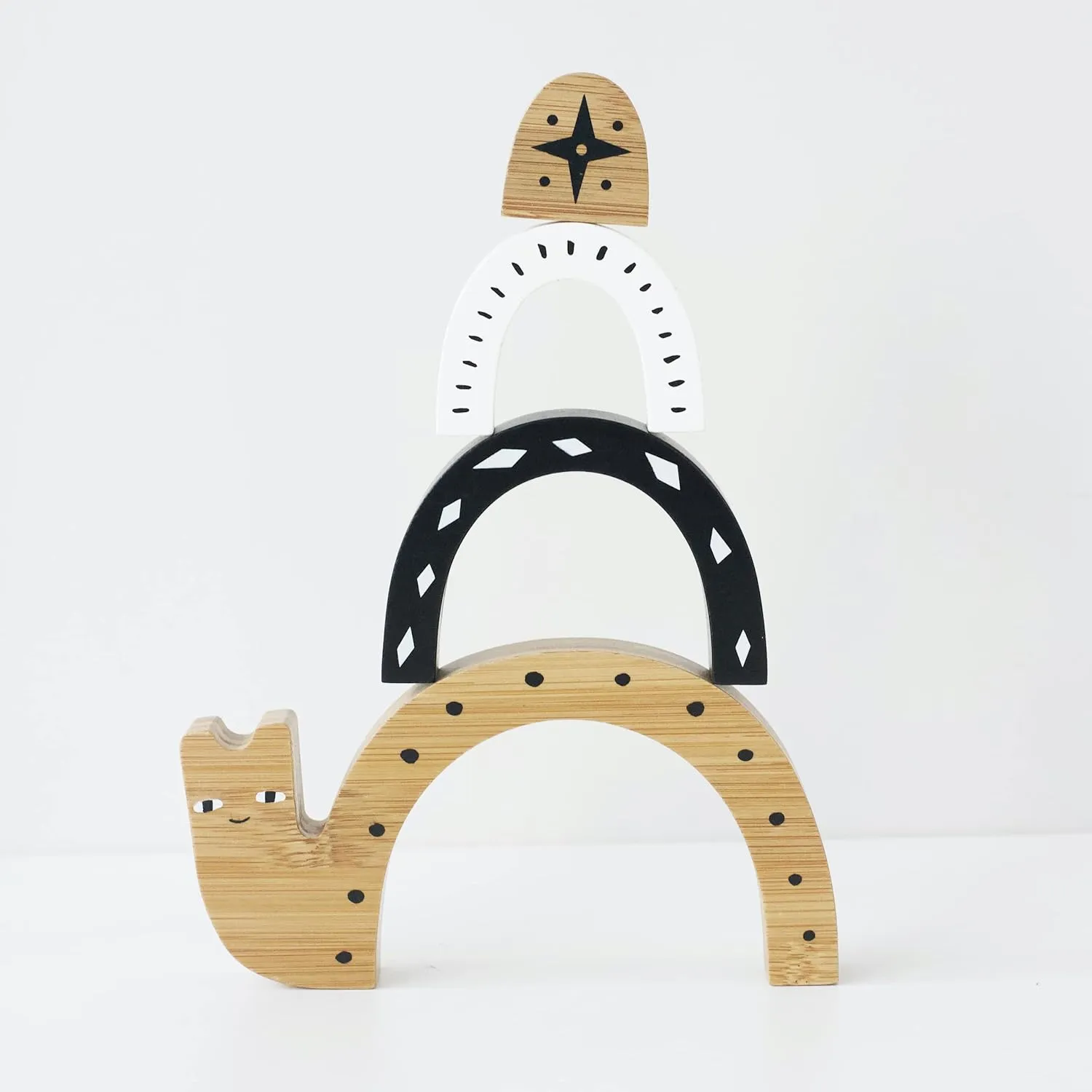 Stacking Blocks$ Arc Stacker and Balance Toy for Child Motor Skills$ Problem Solving$ Play$ and Nursery Decor (for Kids Age 18 Months and up) Wee Gallery Bamboo Nesting Snail$ imitate volunteer reversible townspeople slight Building and 