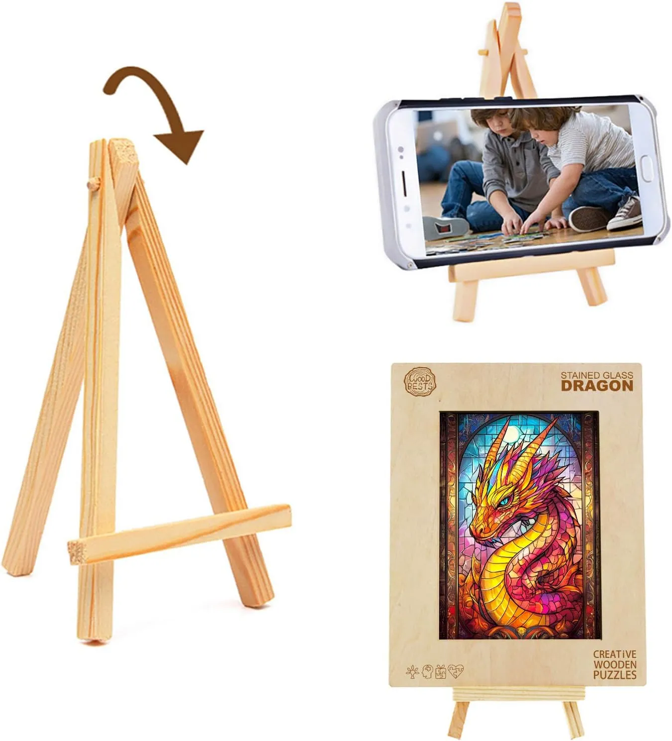 Stained Glass Dragon Wooden imagination plane divergence Jigsaw Puzzle Unique Shape Wood Puzzle Adult$ 3D Effect Flat Puzzle Birthday Family Games (M-11.4 * 8in-200pcs) KAAYEE Wooden Puzzles for Adults$ 3D Visual Effect 