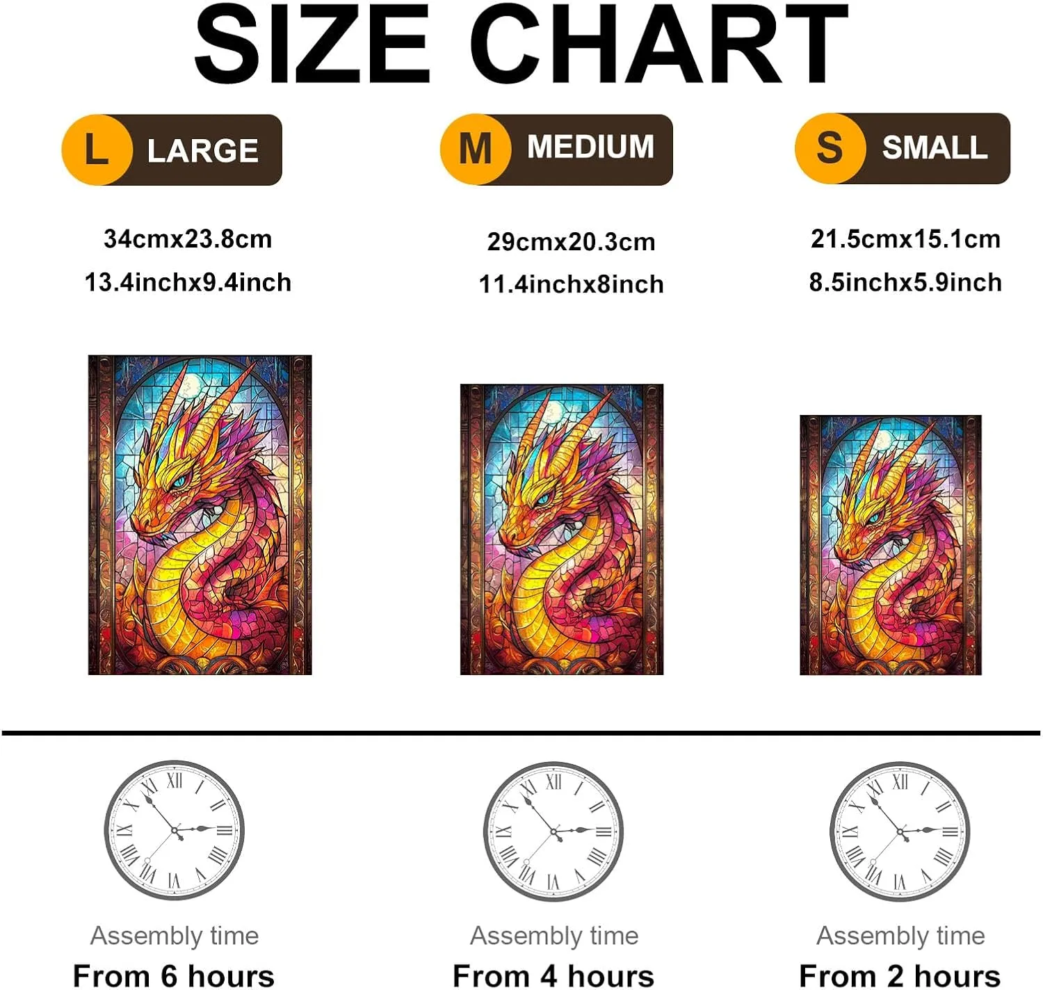 Stained Glass Dragon Wooden imagination plane divergence Jigsaw Puzzle Unique Shape Wood Puzzle Adult$ 3D Effect Flat Puzzle Birthday Family Games (M-11.4 * 8in-200pcs) KAAYEE Wooden Puzzles for Adults$ 3D Visual Effect 