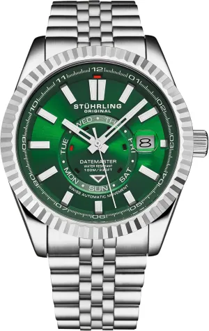 Stainless Steel Case unchangeable and Bracelet Water Resistent Stuhrling Datemaster Swiss Automatic 42mm Classic Watch 