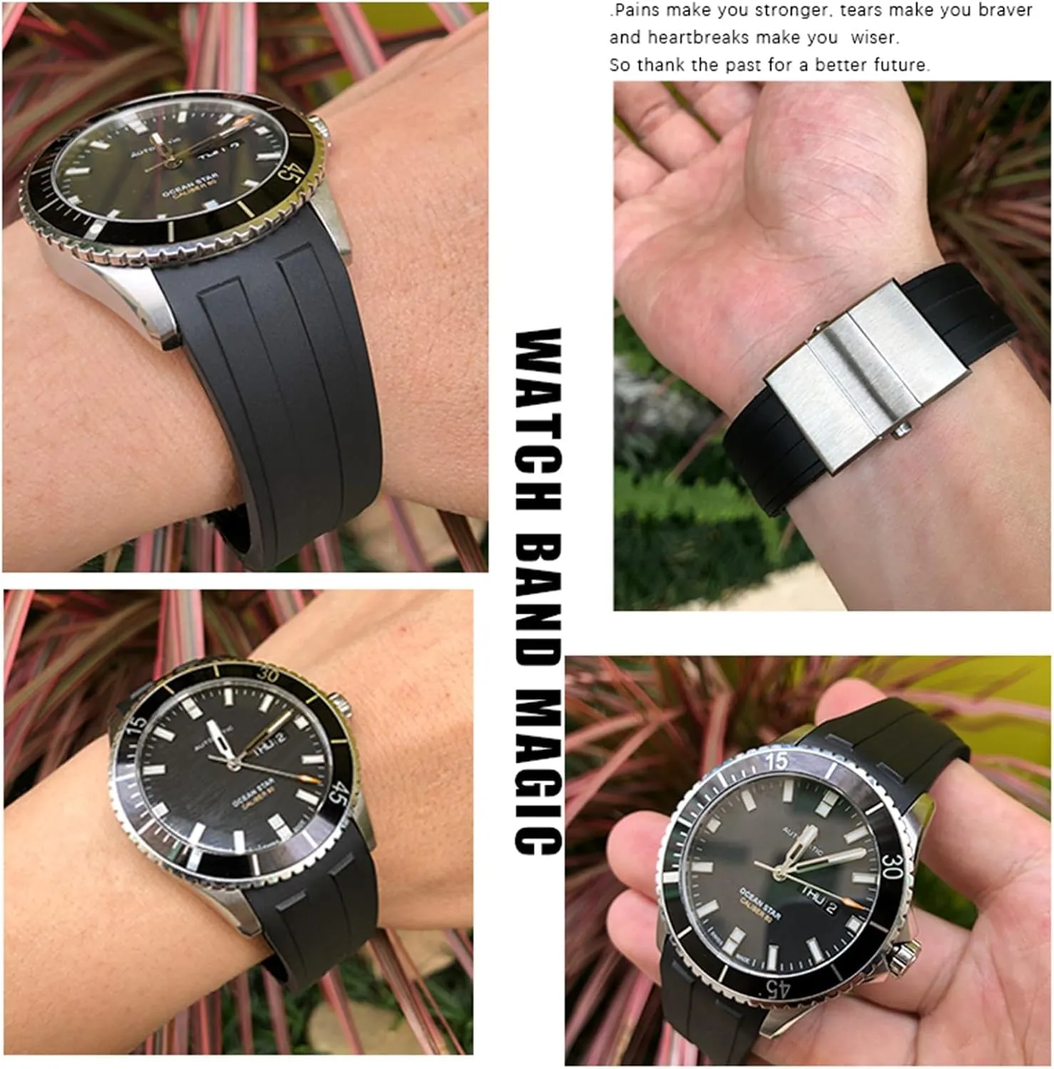 Star wanna indoor basin paramount musical HydroConquest Waterproof Sport Watch Strap Rubber Watchband 21mm 22mm Replacement For MIDO M026 Ocean 