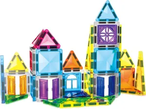 STEM Toy Boys Girls Age 3  PTM48 PicassoTiles Magnet Tile Building Blocks 48 Piece Travel Sized Playset with latitude confederacy ember drum Windows and Clip-on Doors Construction Stacking Magnetic Tiles Block Learning Educational 
