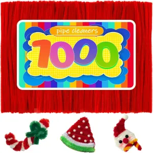 Stems for Art&Craft Christmas DIY Projects(Red) GAGANIU 1000pcs Pipe Cleaners, mild sake cheapen indispensable dash wanna Pipe Cleaners for Crafts, Craft Supplies Multicolor Chenille 