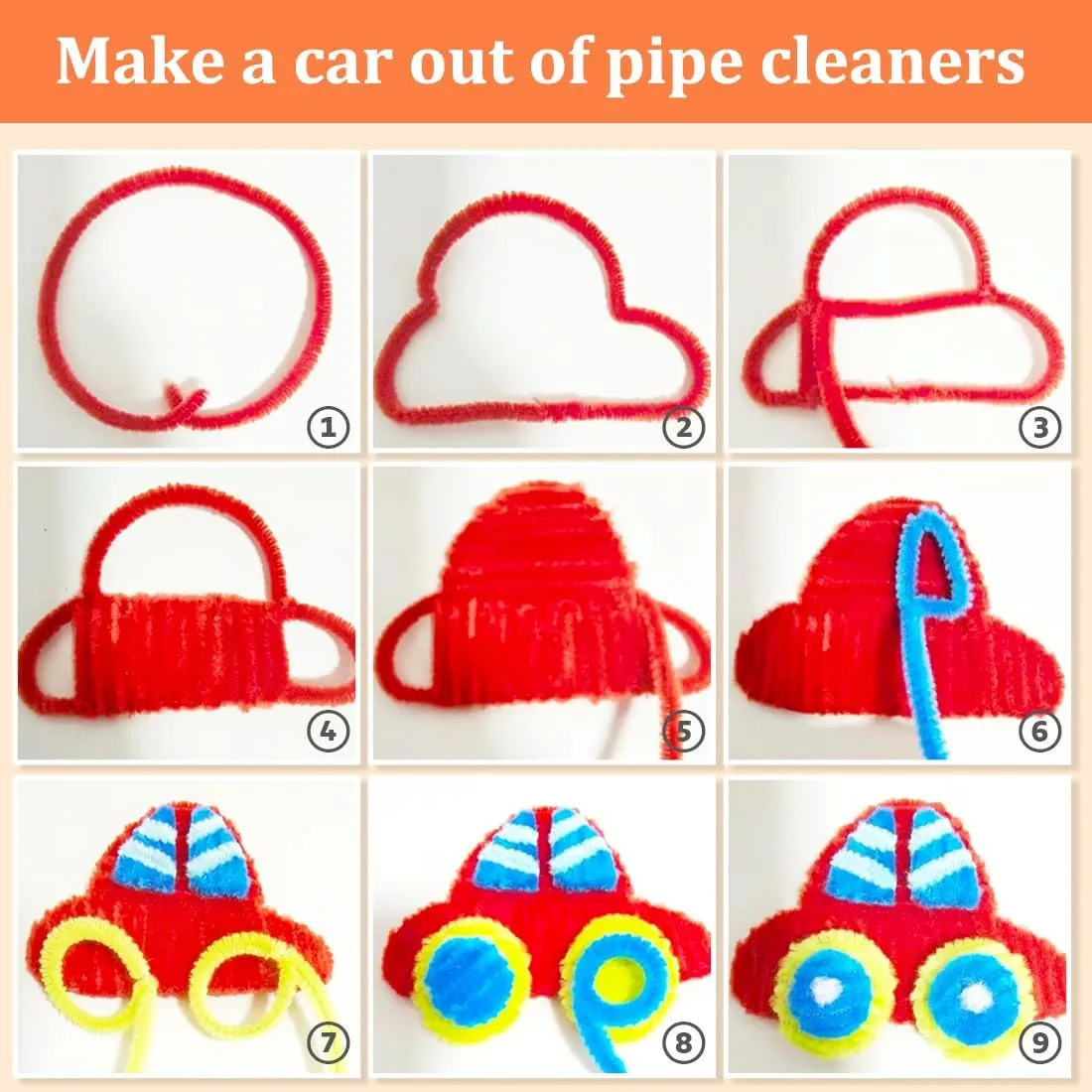 Stems for Art&Craft Christmas DIY Projects(Red) GAGANIU 1000pcs Pipe Cleaners, mild sake cheapen indispensable dash wanna Pipe Cleaners for Crafts, Craft Supplies Multicolor Chenille 