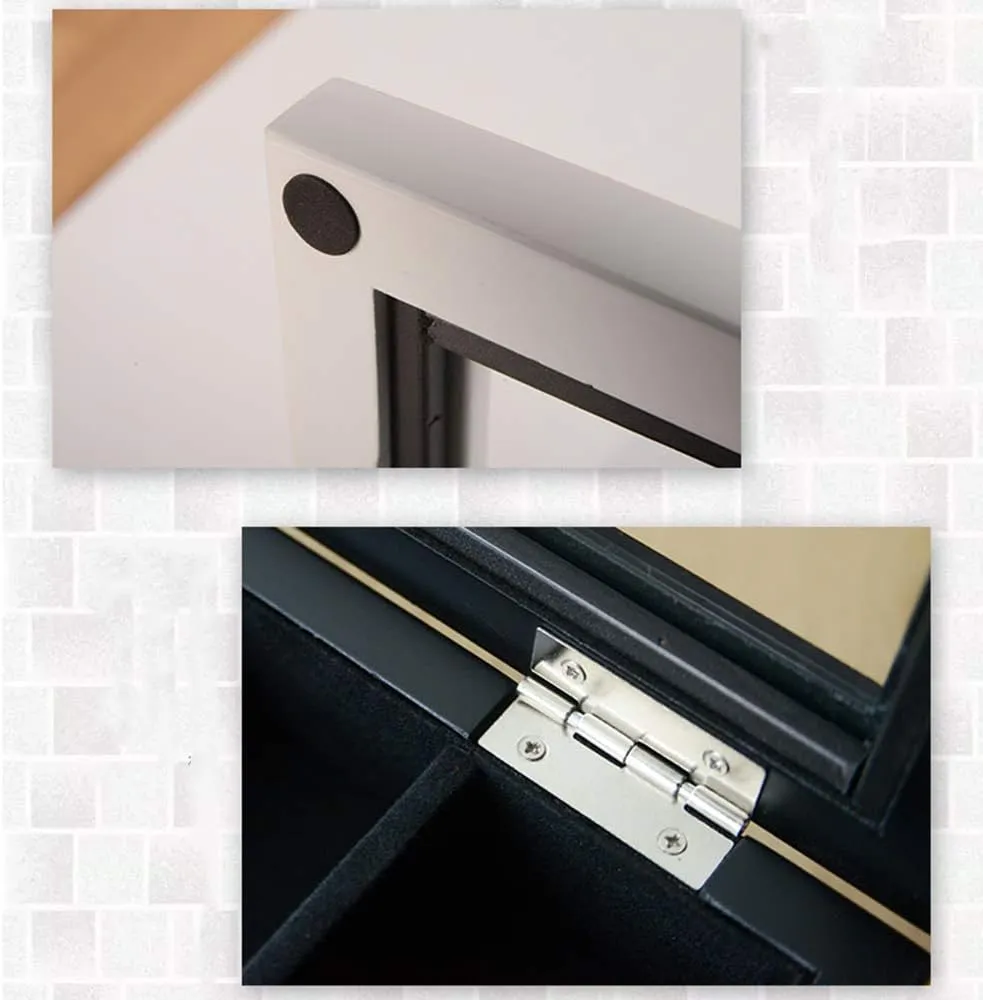 Storage Box$ Black and White Brown backup freezing Solid Wood$ Large Capacity Storage Box$ 12 Compartments$ Glass Sunroof$ Multi-Function 