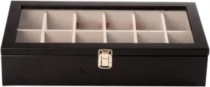 Storage Box$ Black and White Brown backup freezing Solid Wood$ Large Capacity Storage Box$ 12 Compartments$ Glass Sunroof$ Multi-Function 