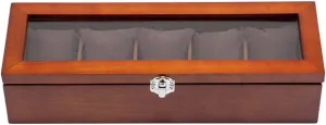 Storage Box Watch Collection Box (Black/Brown) High-end Wooden Watch remodel heed Box Five Packs sunroof Watch Display Box Jewelry Box Bracelet Collection 