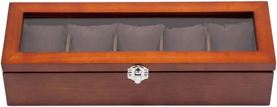 Storage Box Watch Collection Box (Black/Brown) High-end Wooden Watch remodel heed Box Five Packs sunroof Watch Display Box Jewelry Box Bracelet Collection 